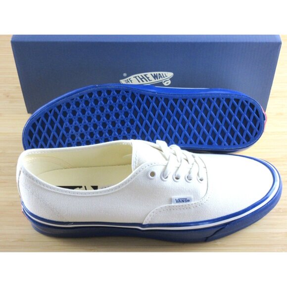 Vans Men's Lx Authentic 44 Duck Canvas White Blue Skate shoes Sizes NIB - Picture 2 of 7